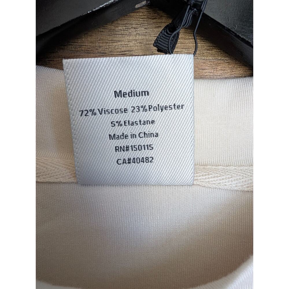 NWT Varley Sweatshirt Womens M Cream Stretch Alden Short Sleeve Dropped Shoulder - Picture 3 of 5